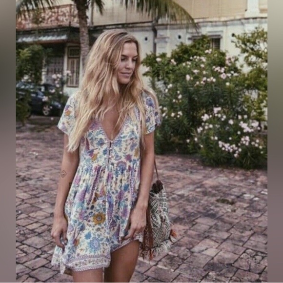 🦄 spell and the gypsy lovebird mini dress baby doll dress Large 🦄 - Picture 1 of 5